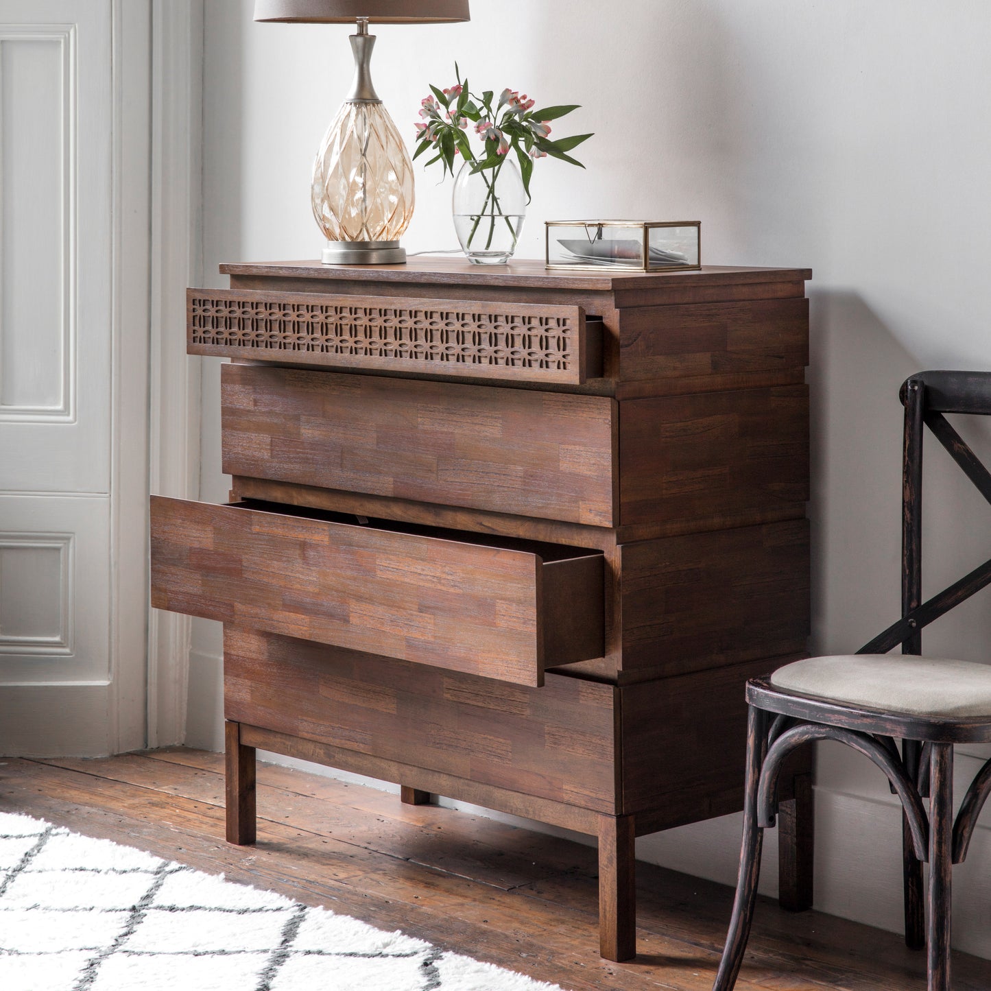 Boho Retreat 4 Drawer Chest Brown