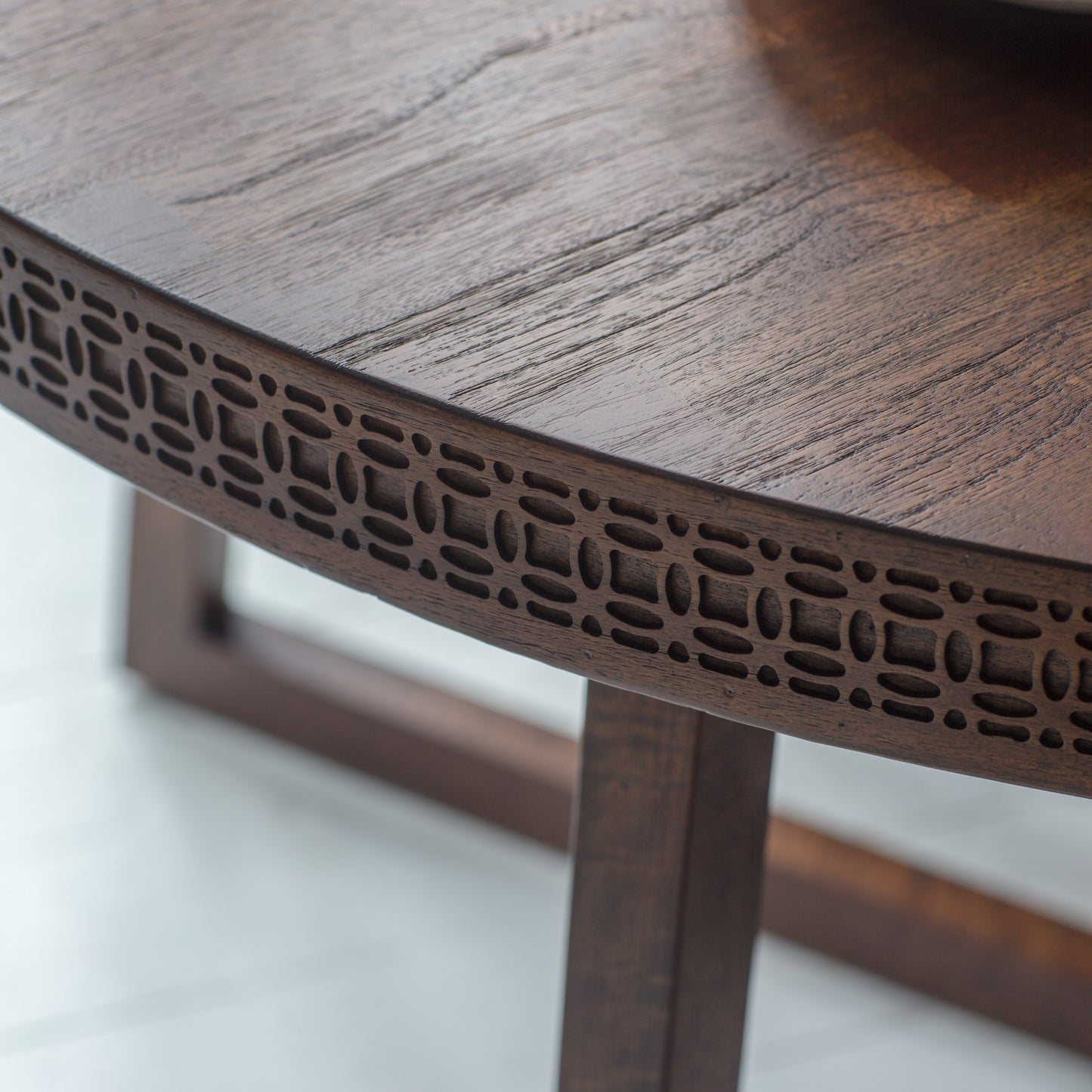 Boho Retreat Round Dining Table Brown