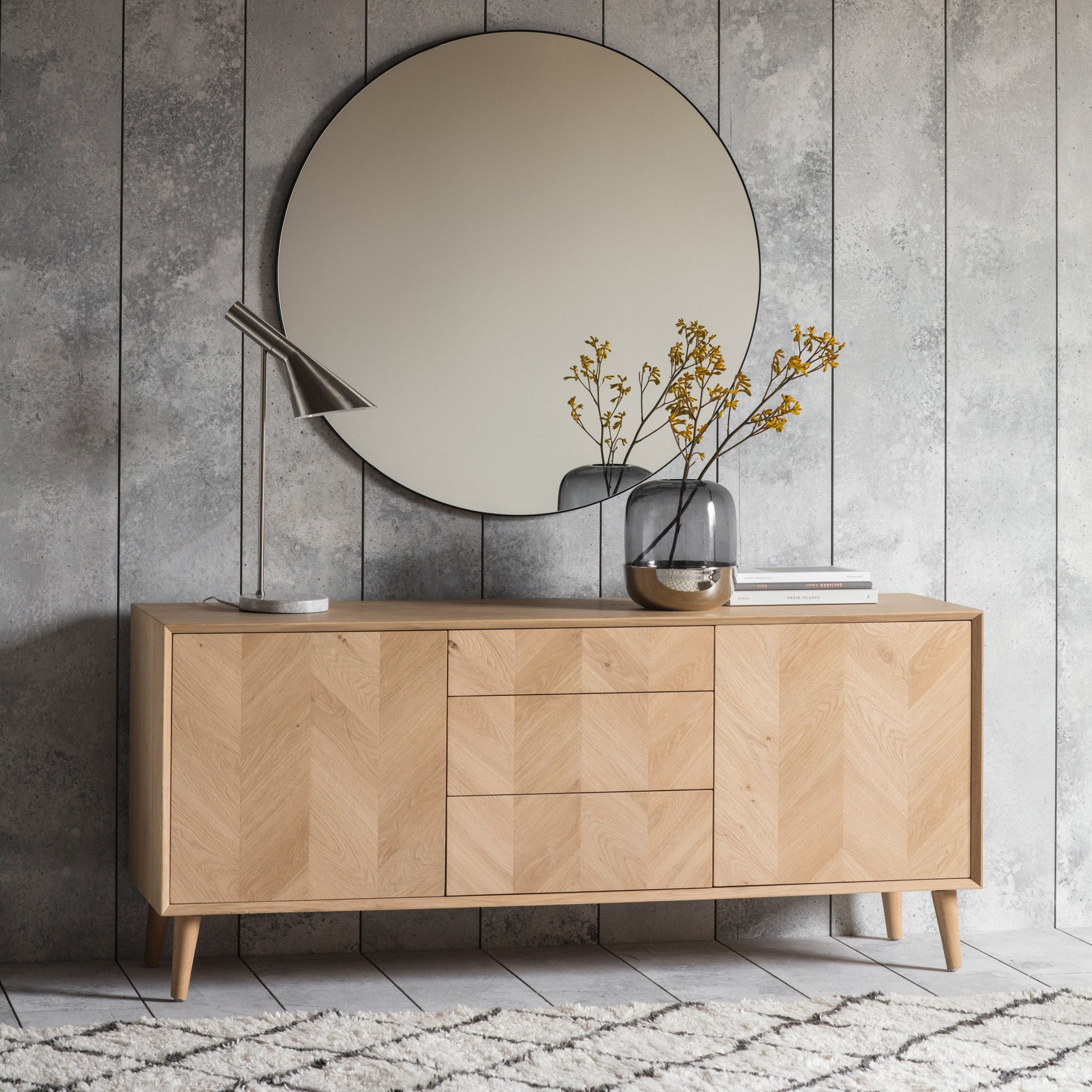 Milano 2Dr/3Drwr Sideboard Oak