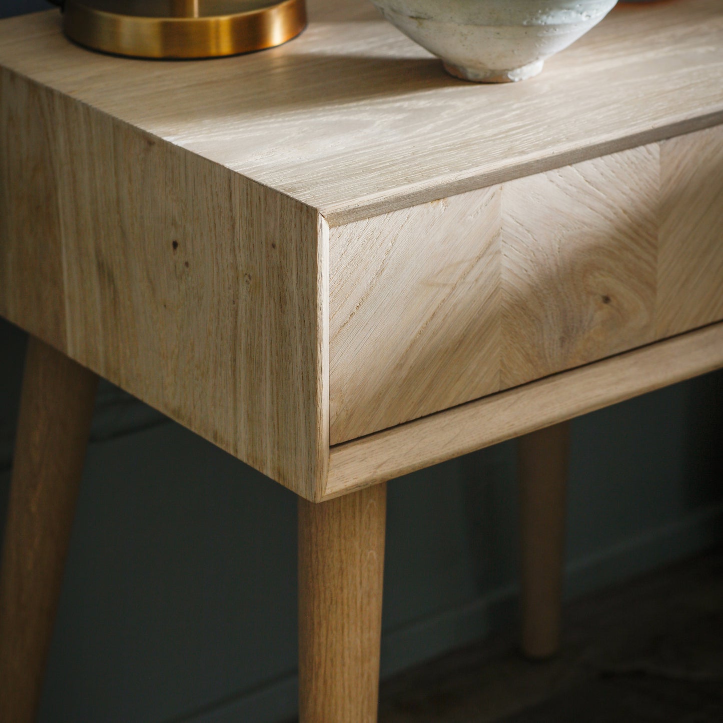 Milano 1 Drawer Side Table Oak
