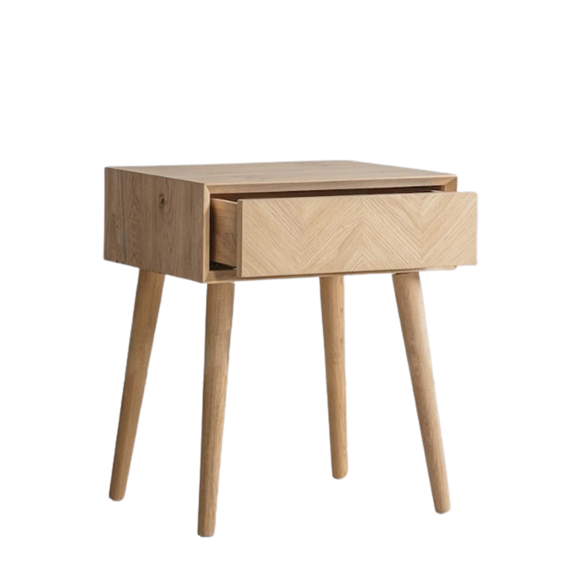 Milano 1 Drawer Side Table Oak
