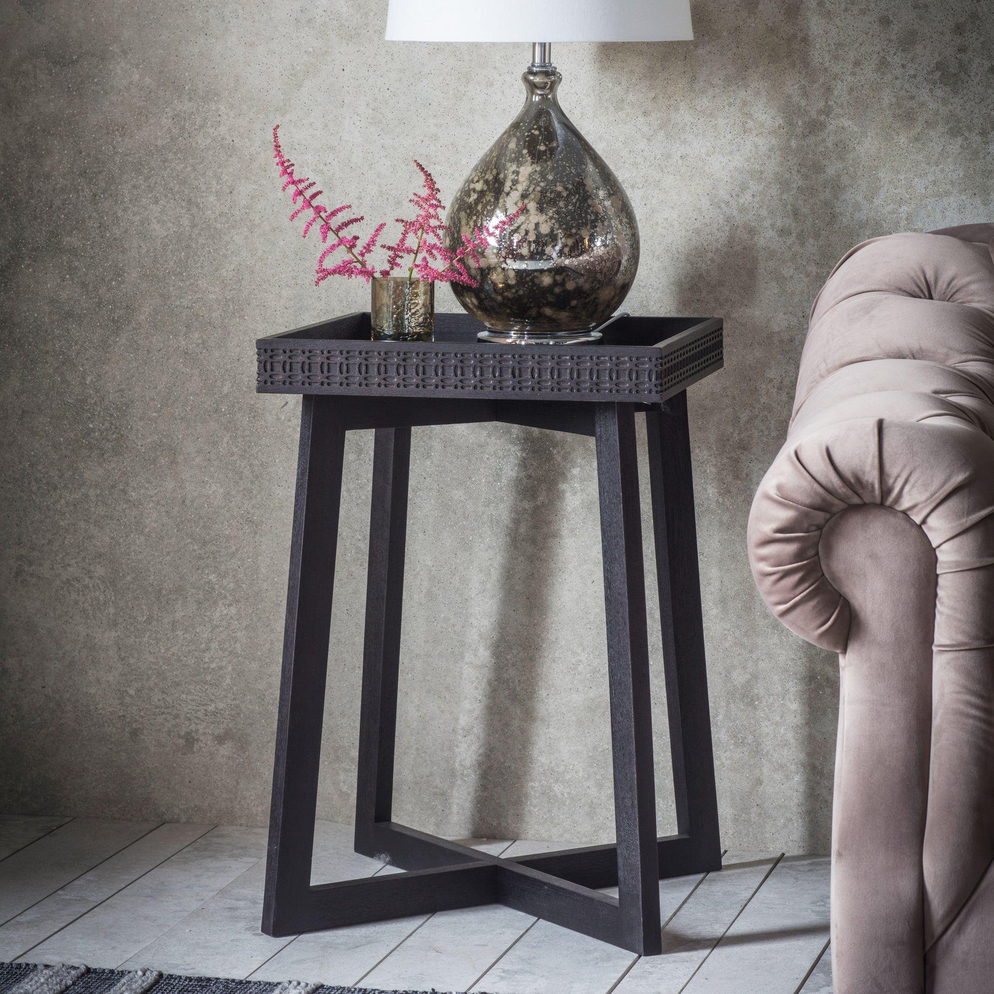 Boho Boutique Bedside Table Black