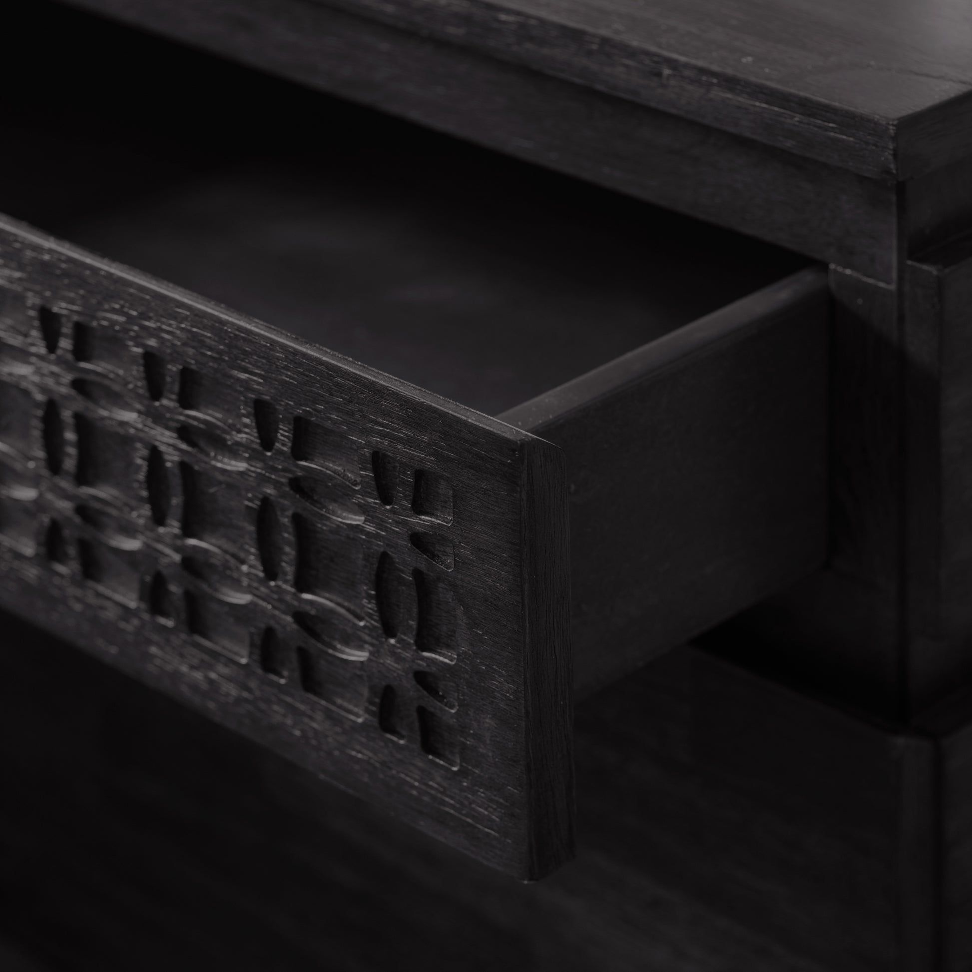 Boho Boutique Bedside 2 Drawer Chest Black