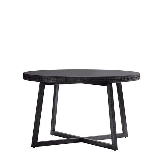 Boho Boutique Round Dining Table Black