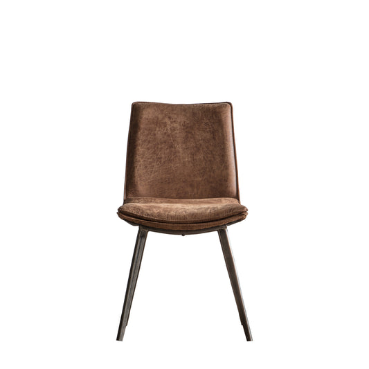 Hinks Chair Brown (2pk) Brown Leather