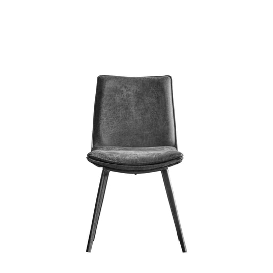 Hinks Chair Grey (2pk) Grey Leather