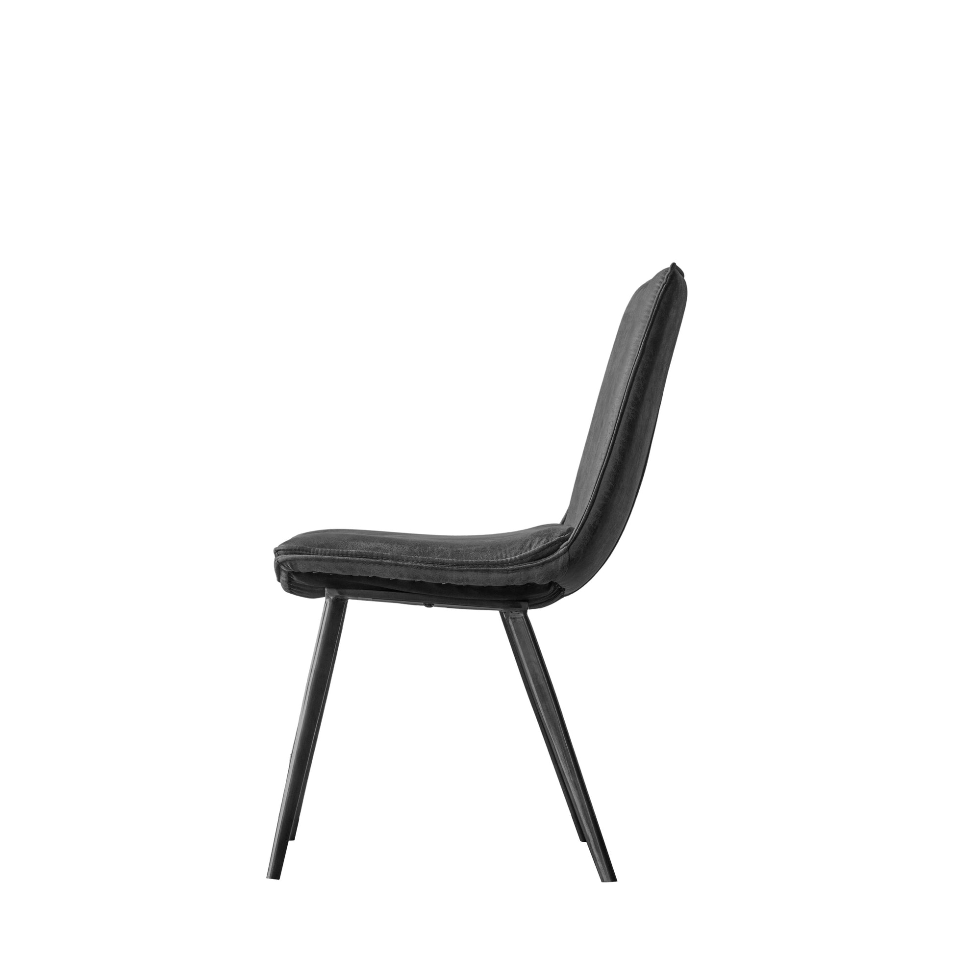 Hinks Chair Grey (2pk) Grey Leather