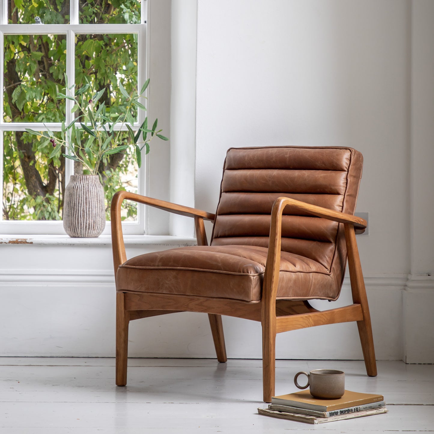 Datsun Armchair Vintage Brown Leather