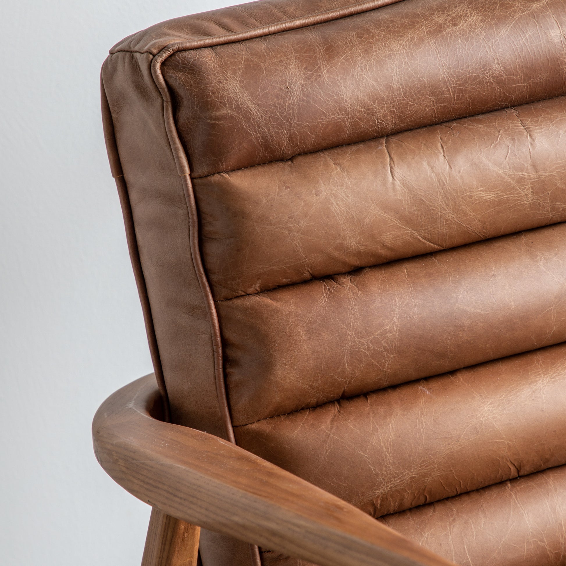Datsun Armchair Vintage Brown Leather