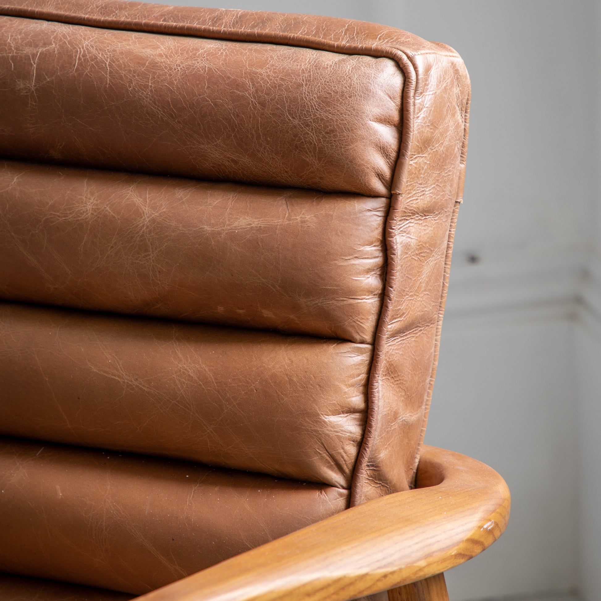 Datsun Armchair Vintage Brown Leather