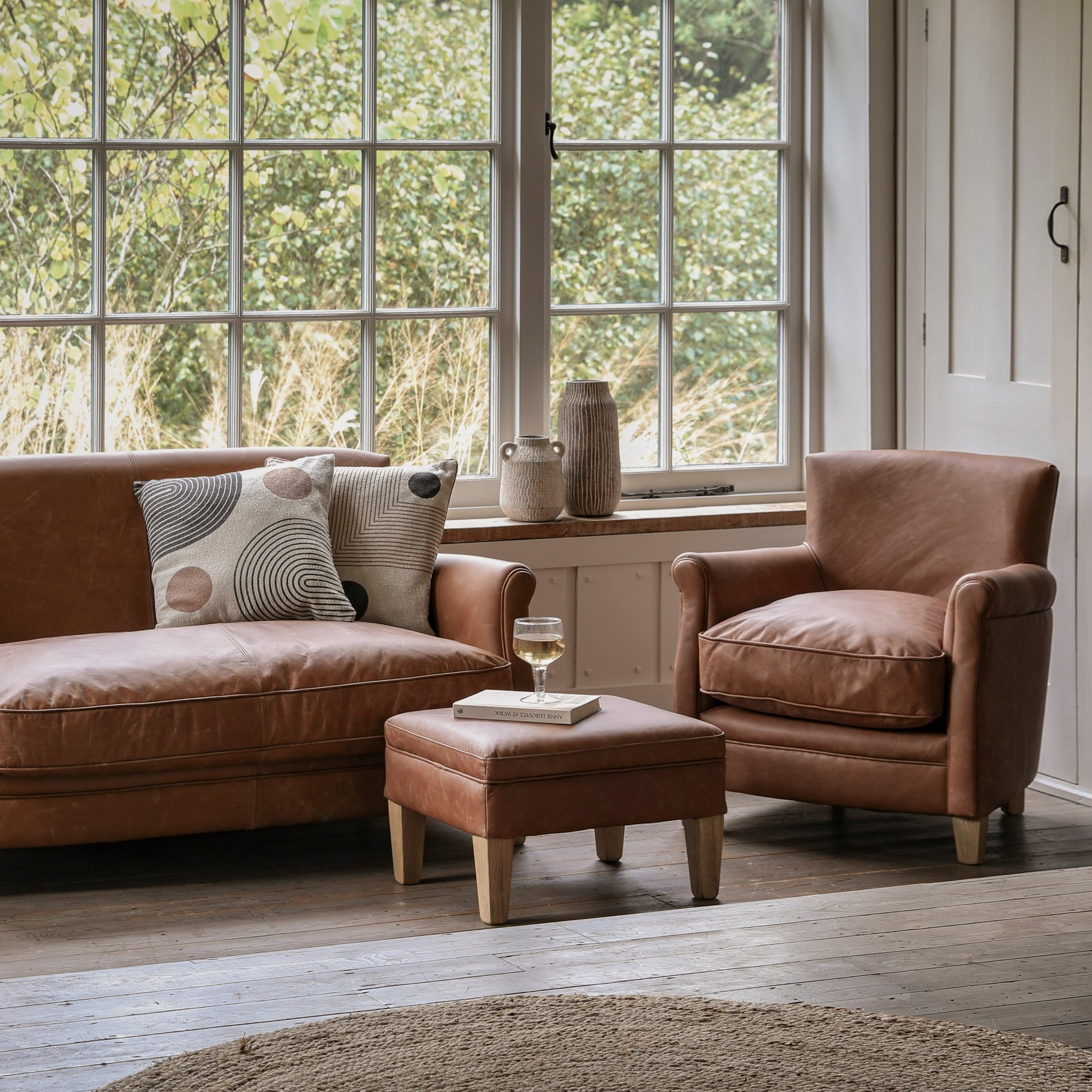 Mr. Paddington Stool Vintage Brown Leather