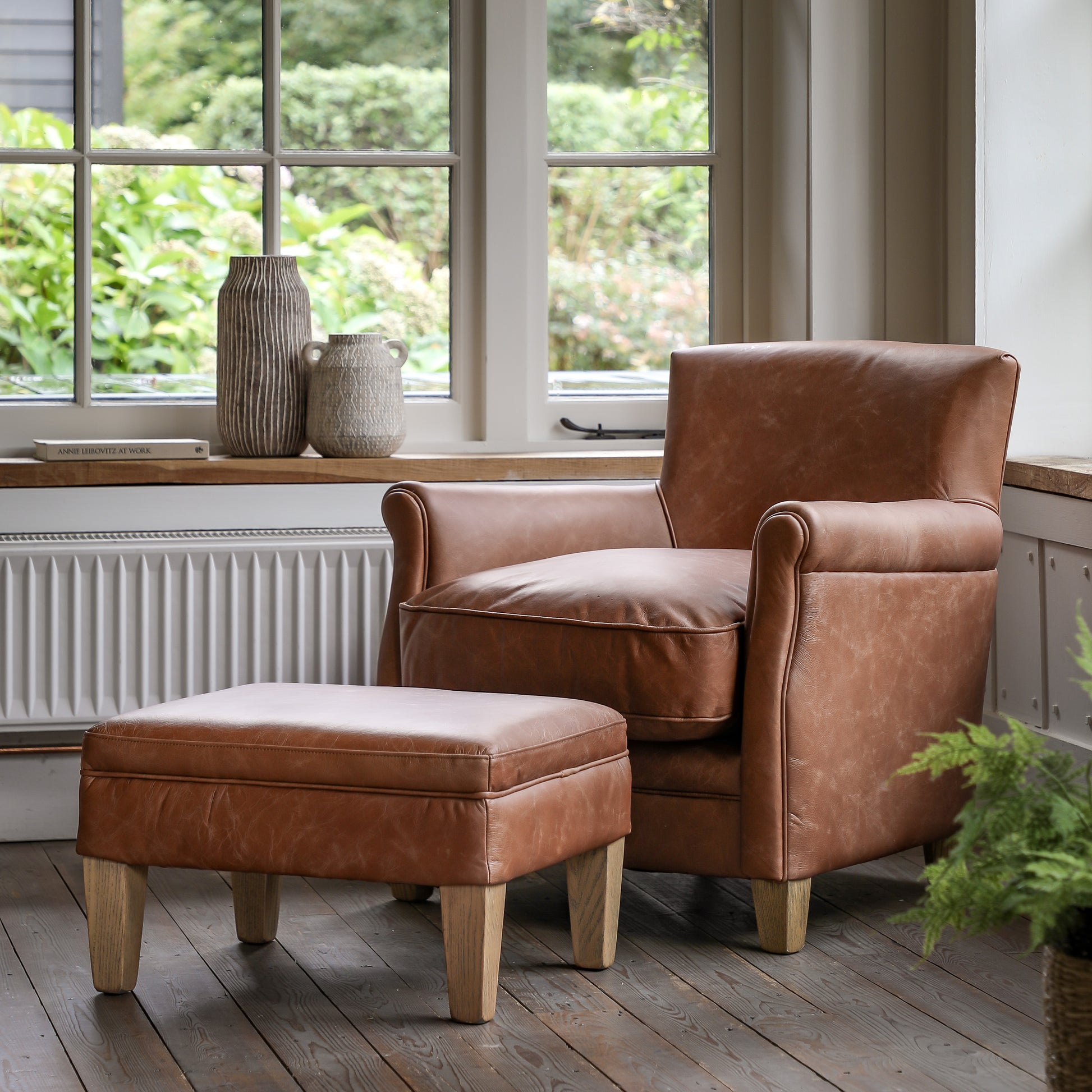 Mr. Paddington Stool Vintage Brown Leather