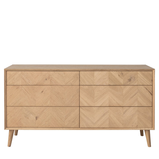 Milano 6 Drawer Chest Oak