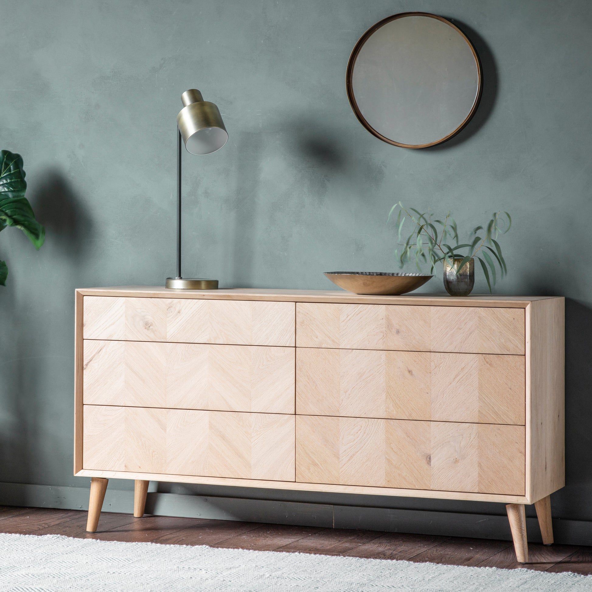 Milano 6 Drawer Chest Oak
