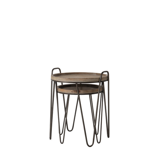 Nuffield Nest of 2 Tables Bronze / Natural