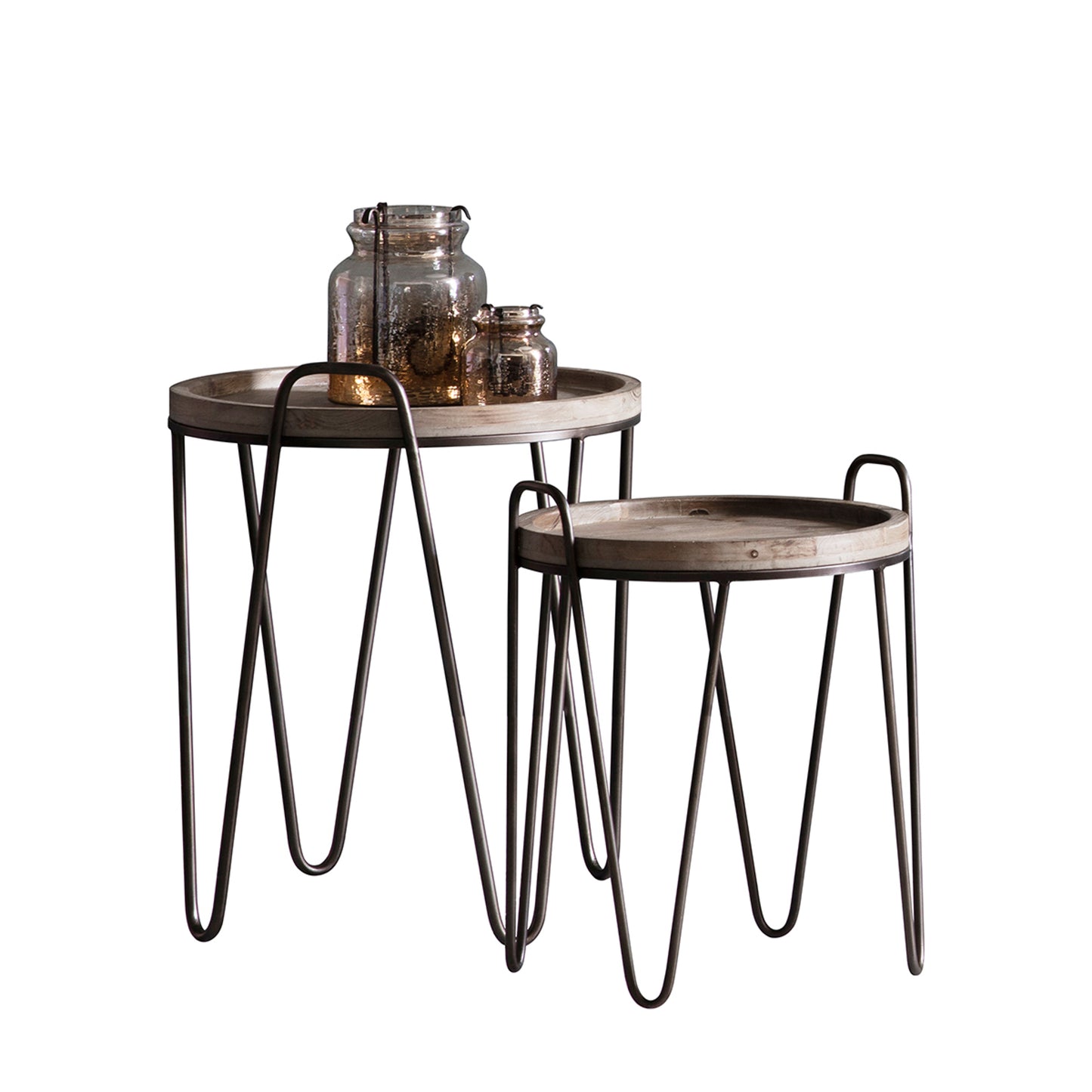 Nuffield Nest of 2 Tables Bronze / Natural