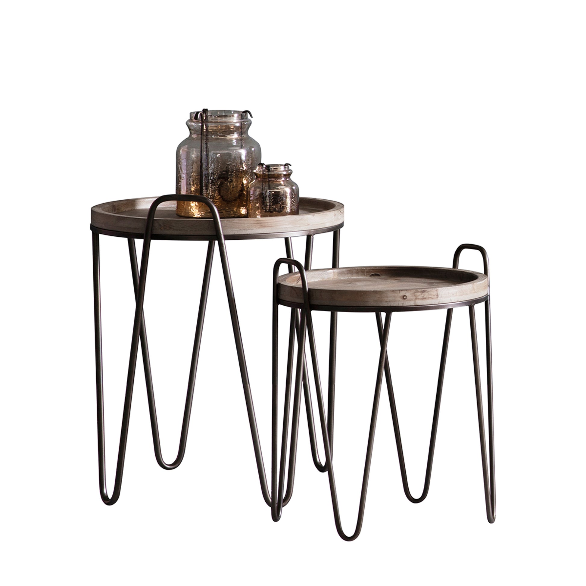 Nuffield Nest of 2 Tables Bronze / Natural