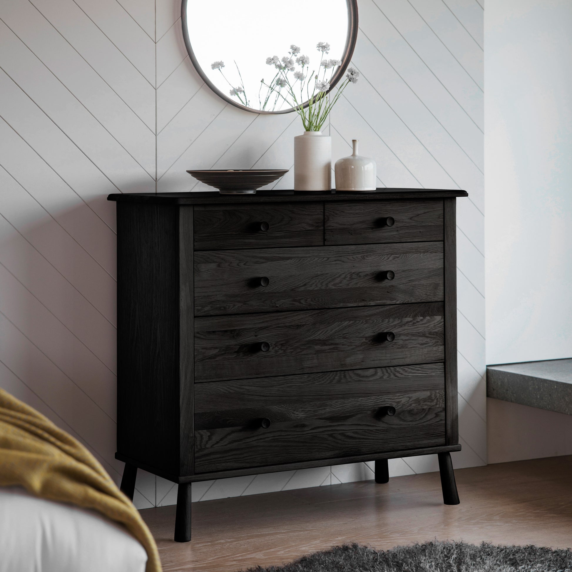 Wycombe 5 Drawer Chest Black