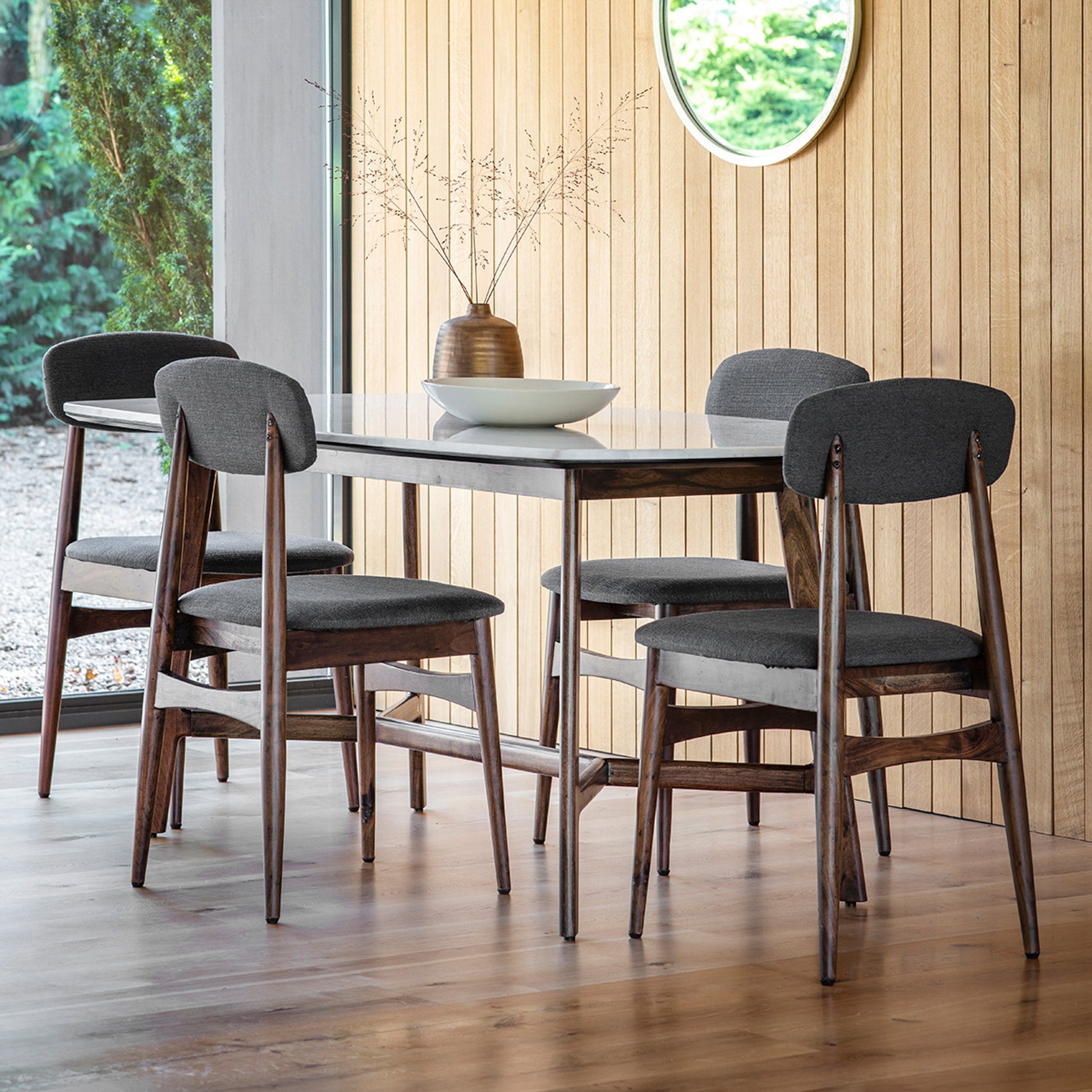 Barcelona Dining Table Dark Wood / Marble