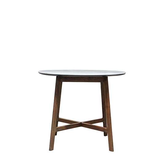 Barcelona Dining Table Round Dark Wood / Marble