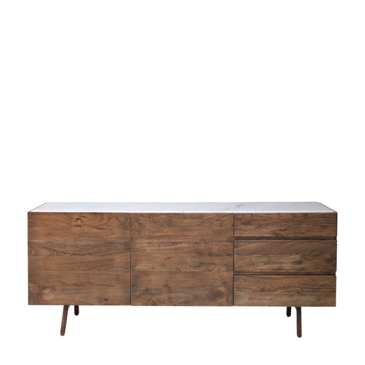 Barcelona Sideboard Dark Wood / Marble
