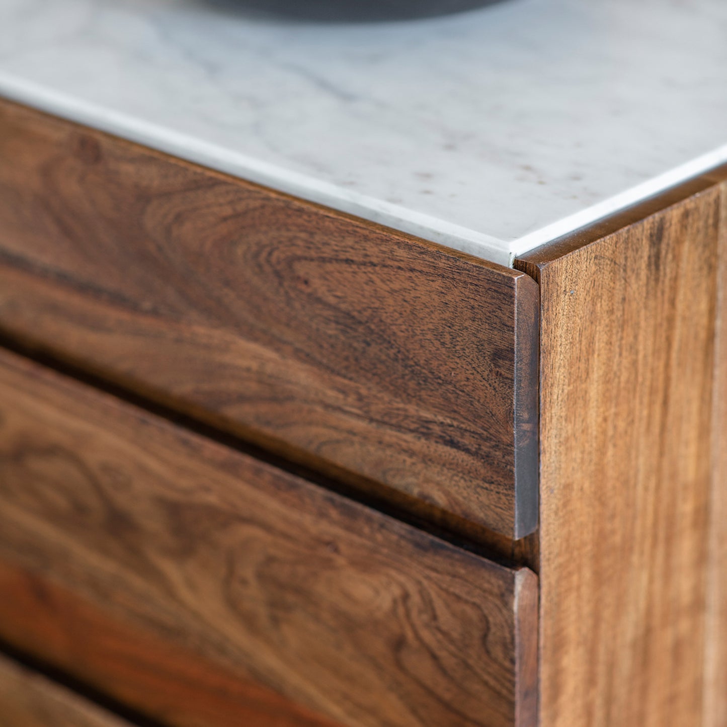 Barcelona Sideboard Dark Wood / Marble
