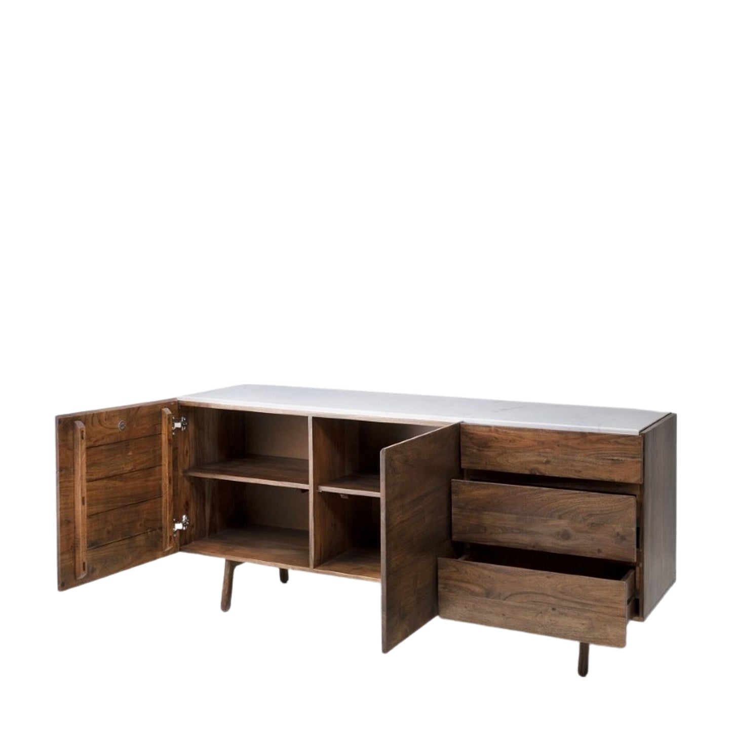 Barcelona Sideboard Dark Wood / Marble
