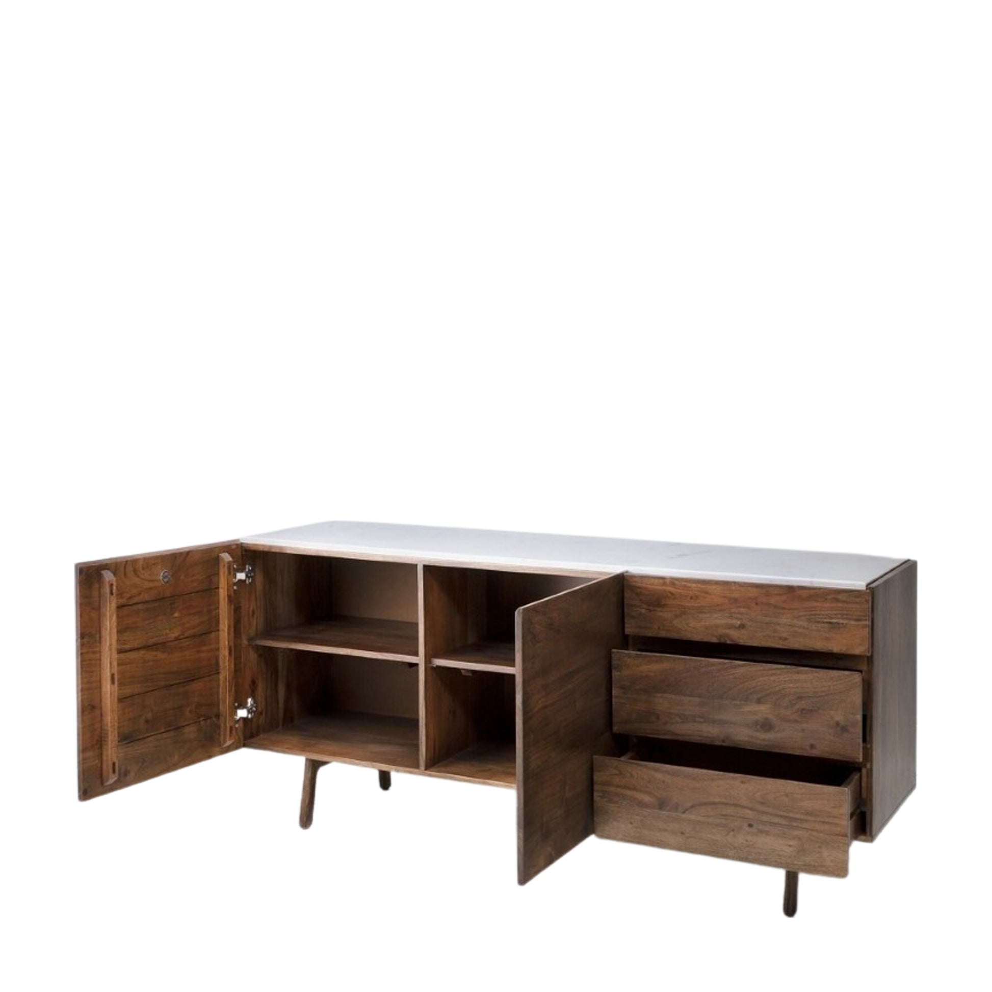 Barcelona Sideboard Dark Wood / Marble