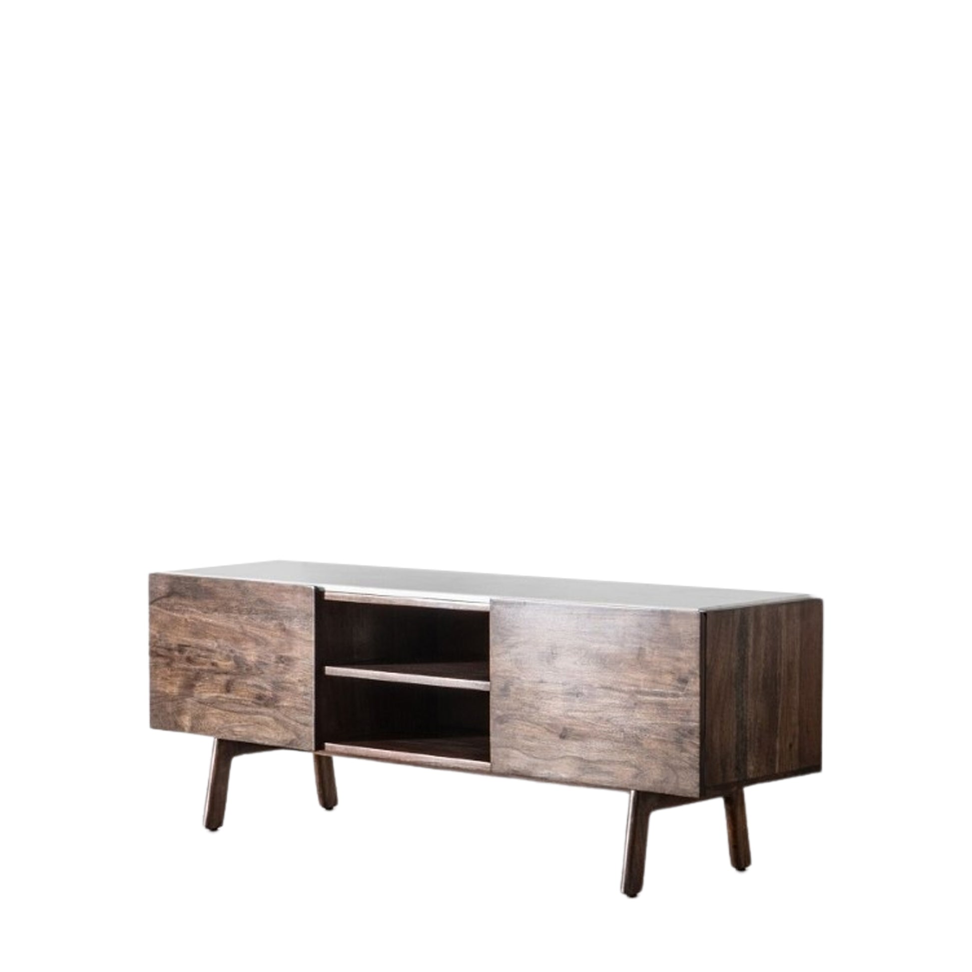 Barcelona Media Cabinet Dark Wood / Marble