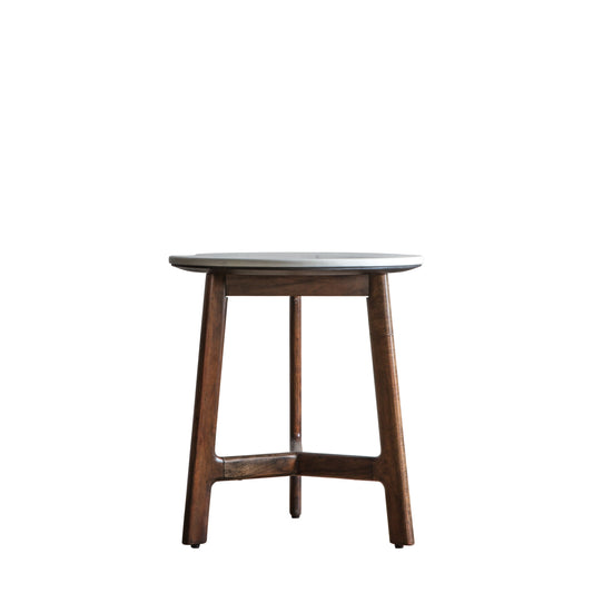 Barcelona Side Table Dark Wood / Marble