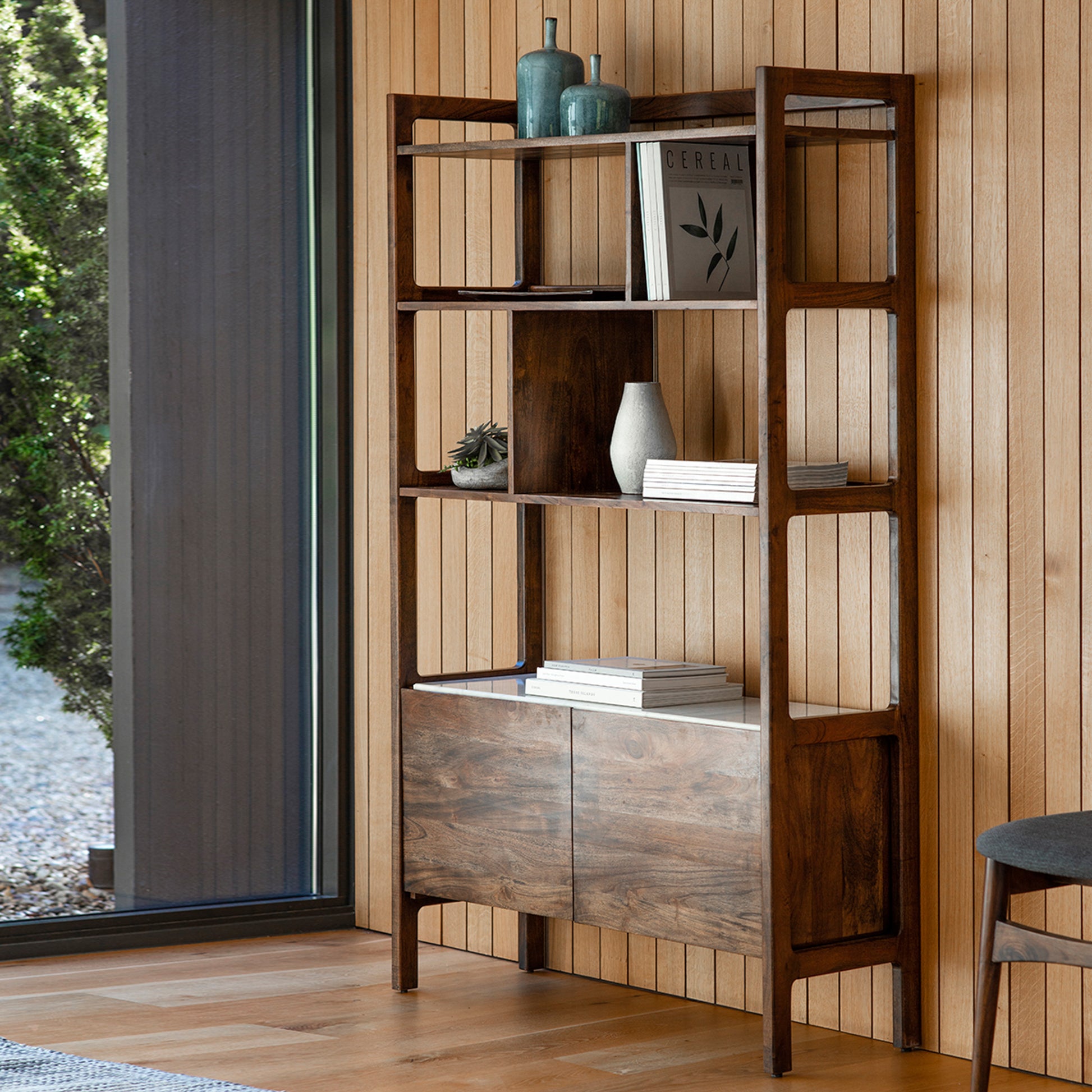 Barcelona Display Unit Dark Wood / Marble