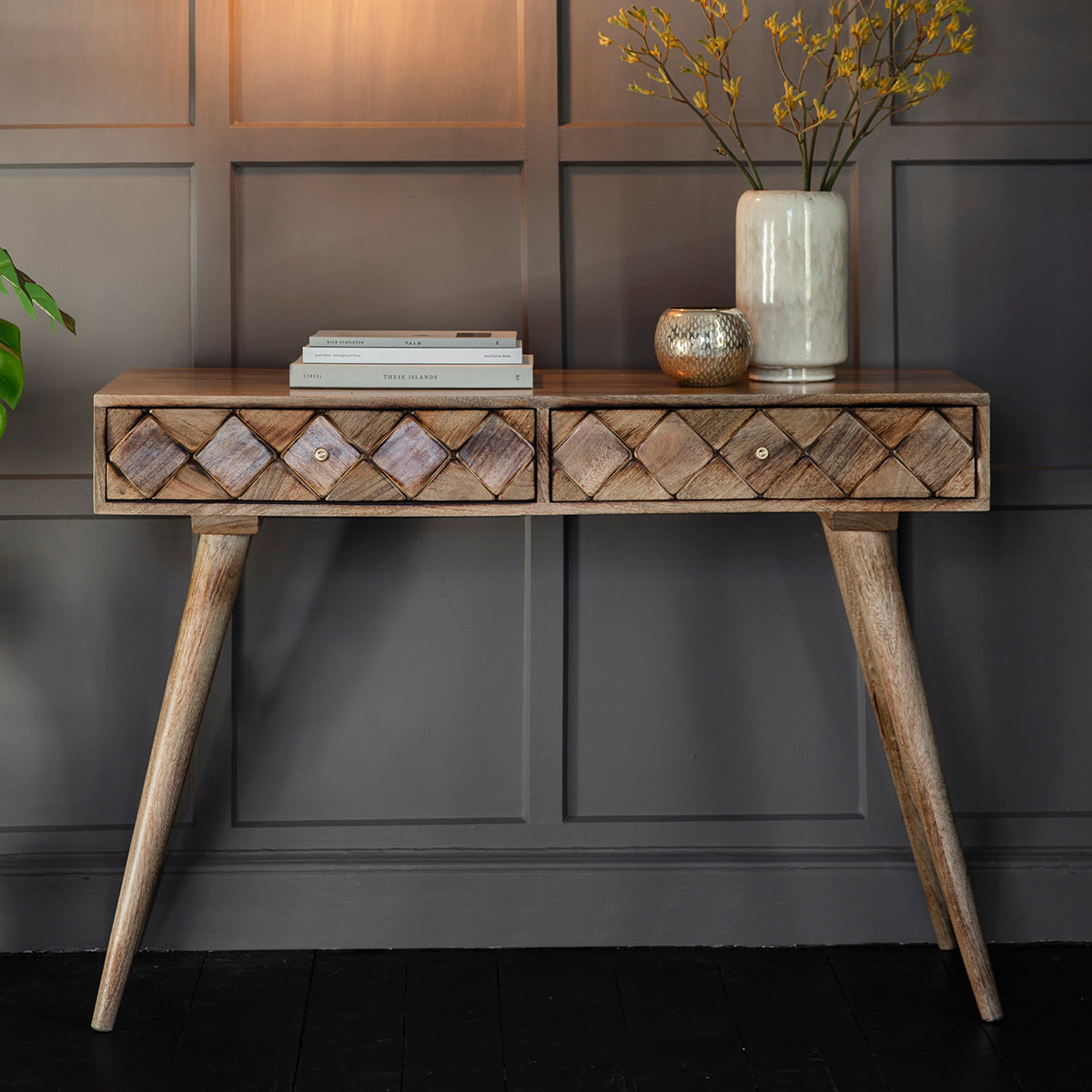 Tuscany Console Table Burnt Wax