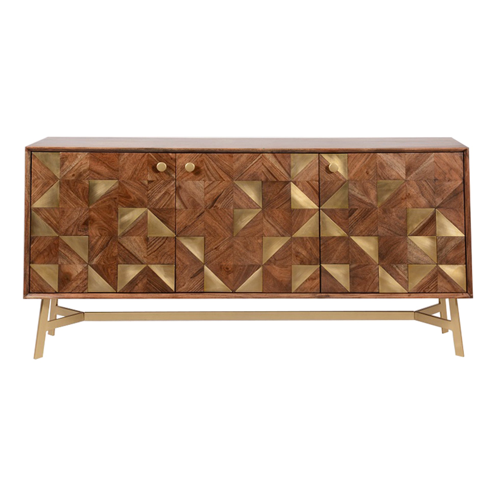 Tate 3 door Sideboard Brown / Gold