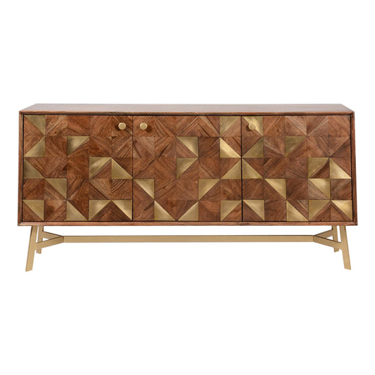 Tate 3 door Sideboard Brown / Gold