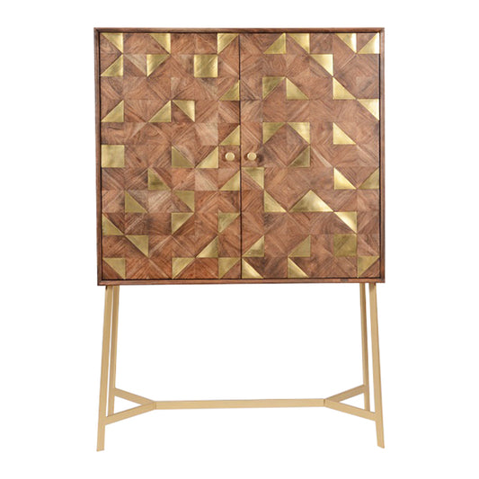Tate Bar Cabinet Brown / Gold