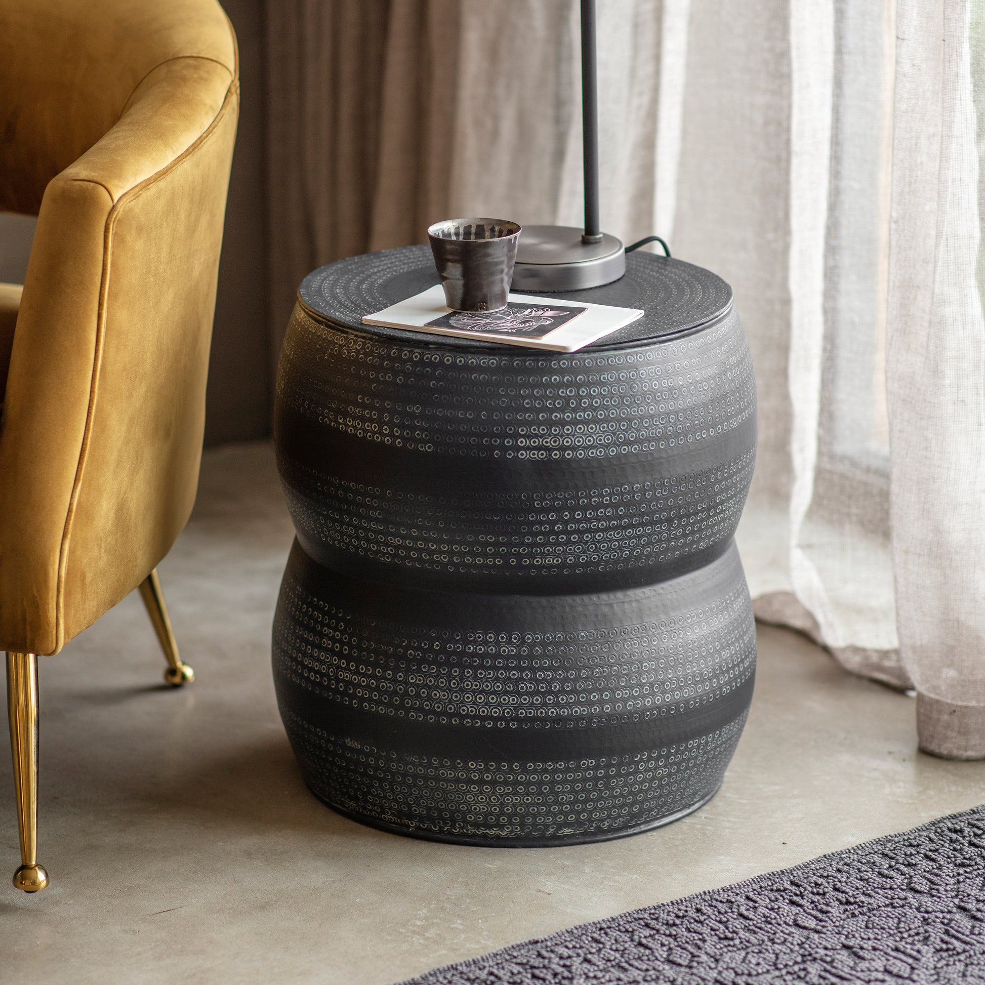 Rai Side Table Antique Charcoal