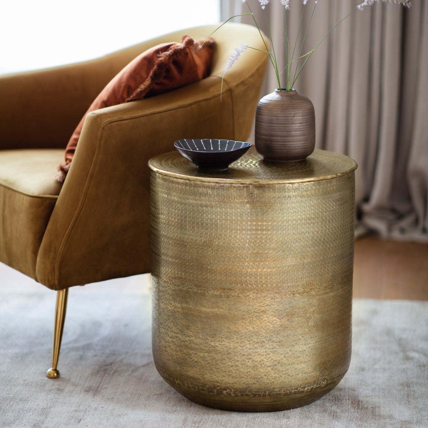 Ashta Side Table Antique Brass
