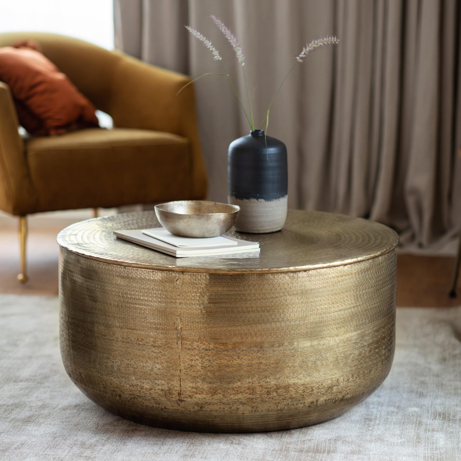 Ashta Coffee Table Antique Brass