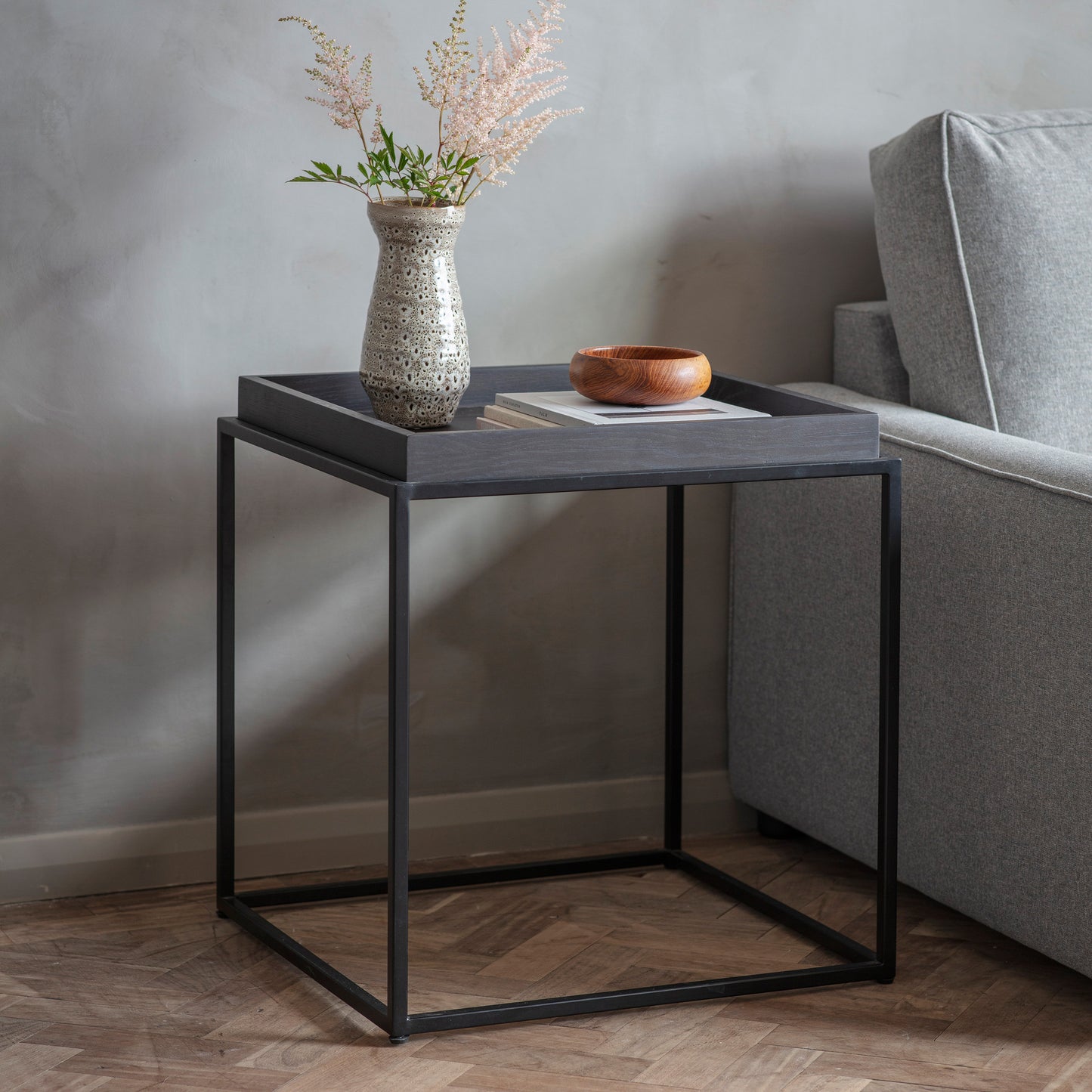 Forden Tray Side Table Black