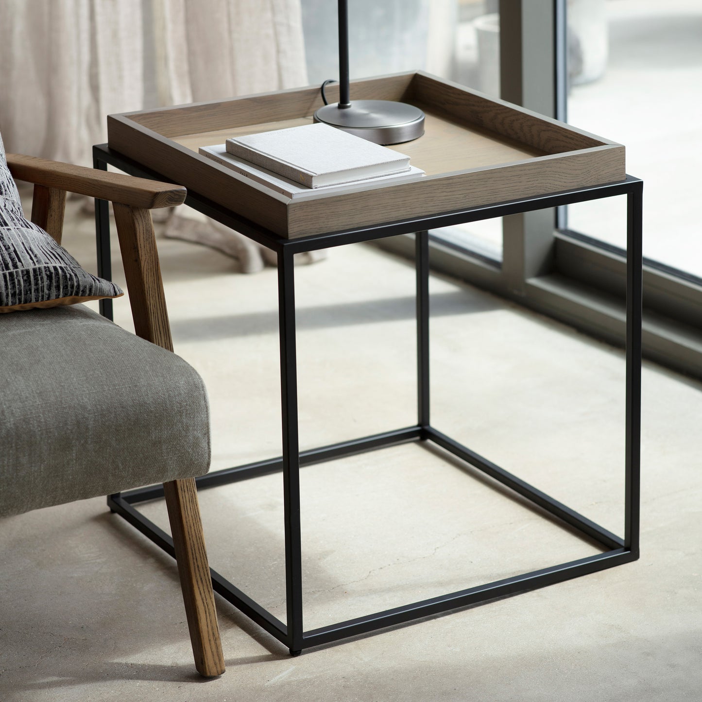 Forden Tray Side Table Grey
