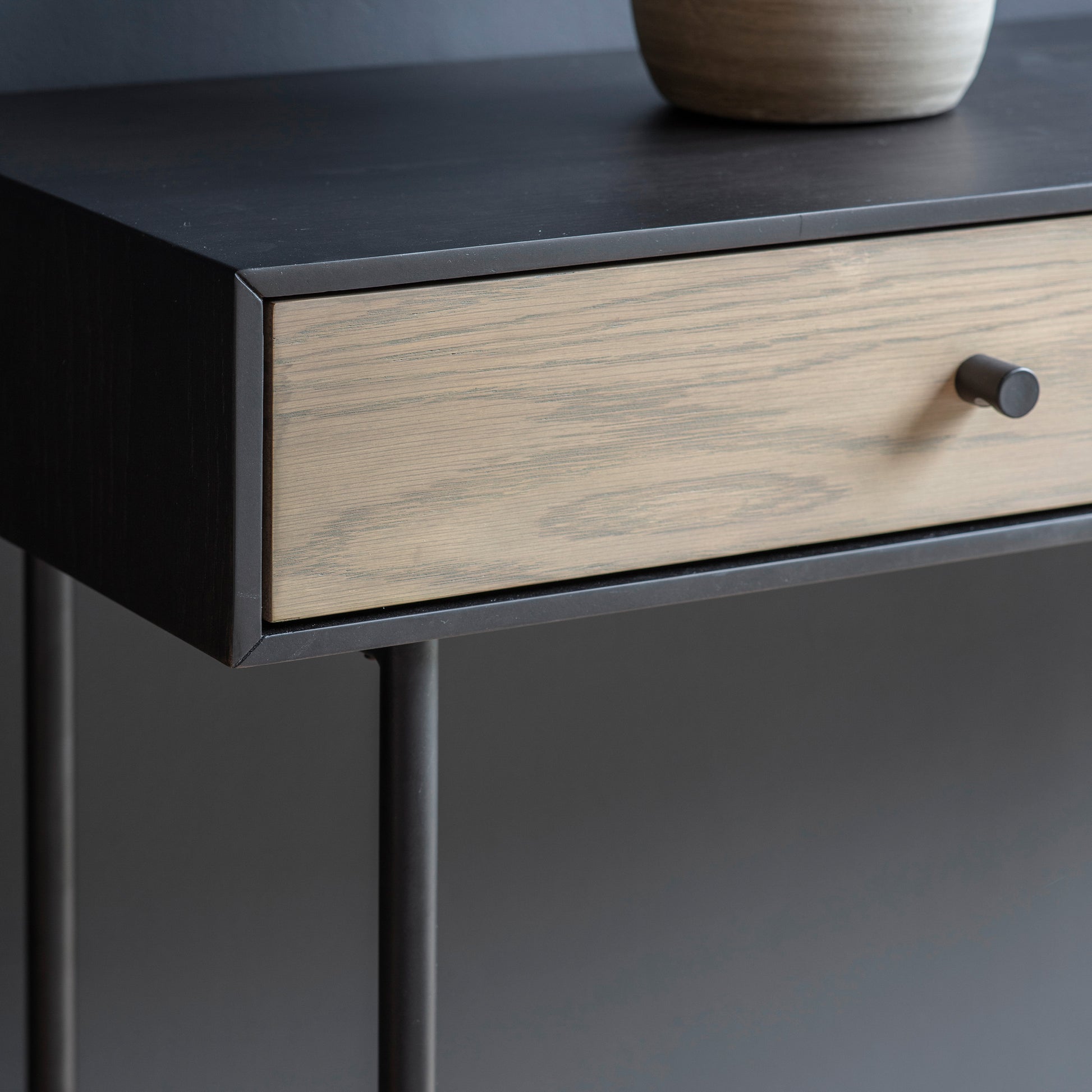 Carbury 2 Drawer Console Table Black / Natural