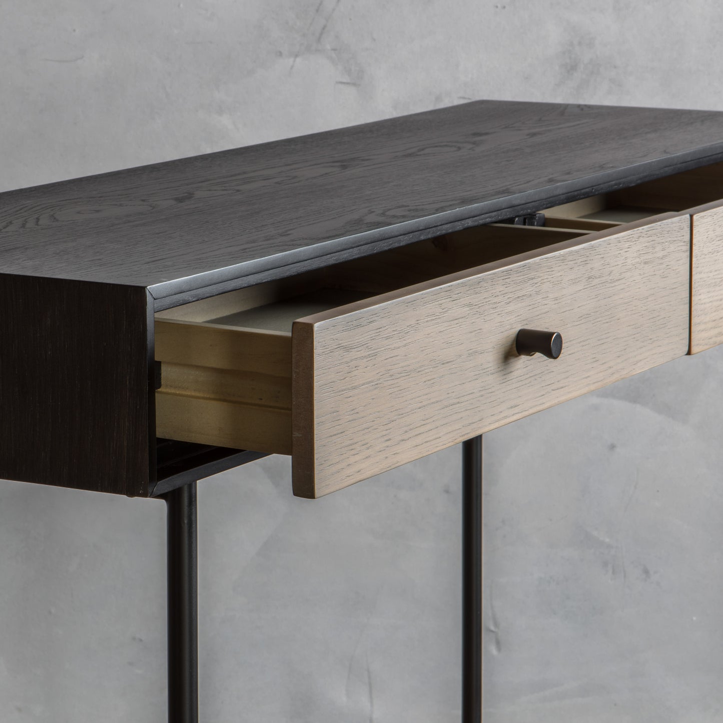 Carbury 2 Drawer Console Table Black / Natural