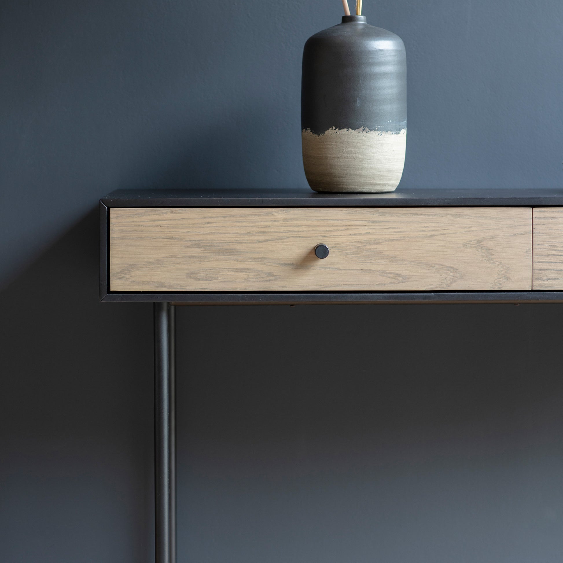 Carbury 2 Drawer Console Table Black / Natural
