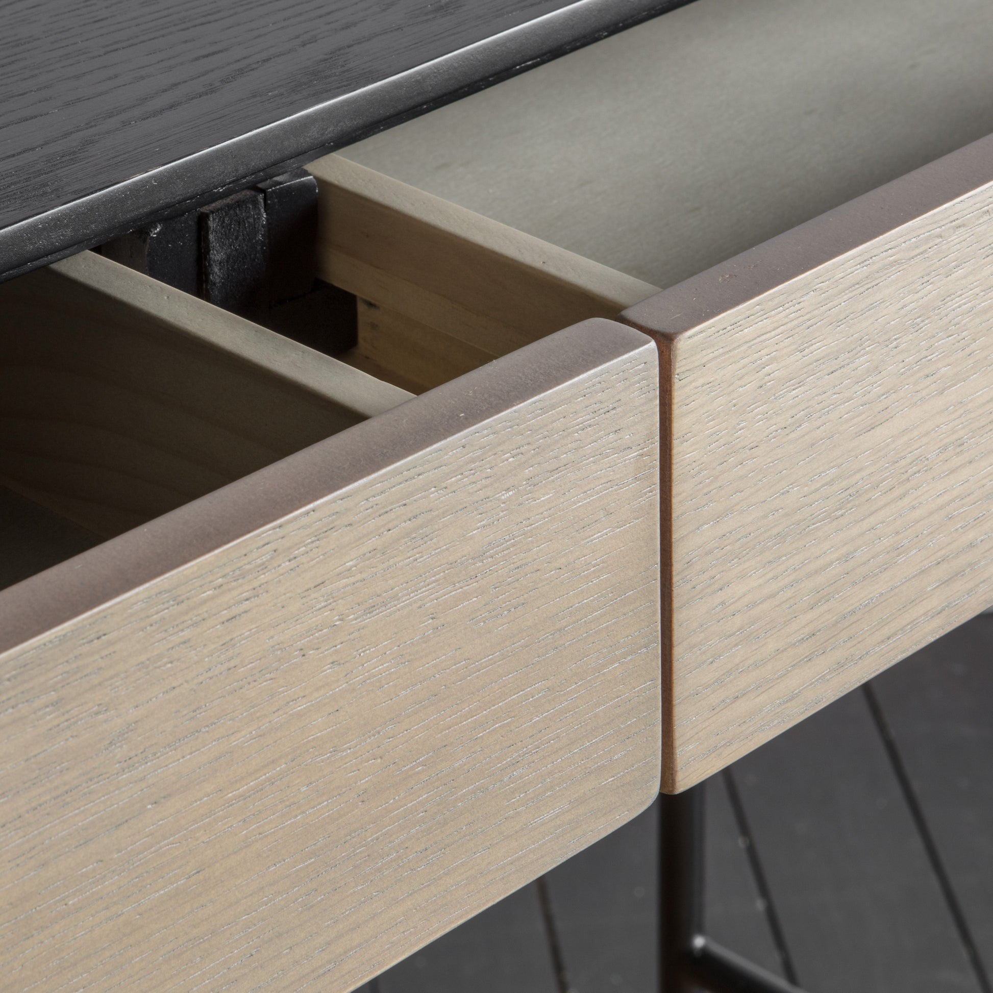 Carbury 2 Drawer Console Table Black / Natural