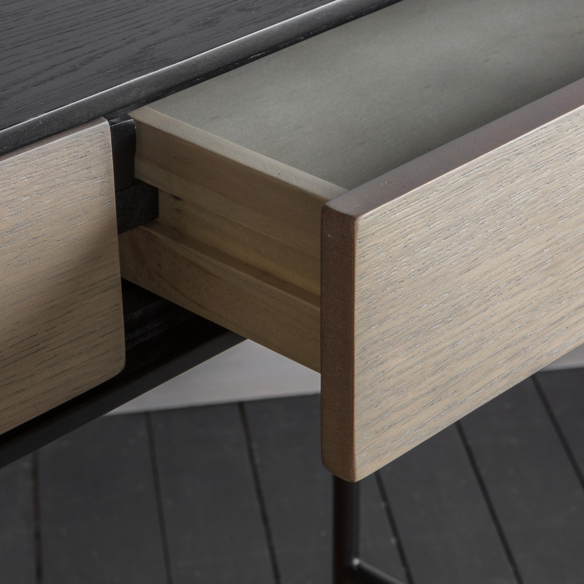 Carbury 2 Drawer Console Table Black / Natural