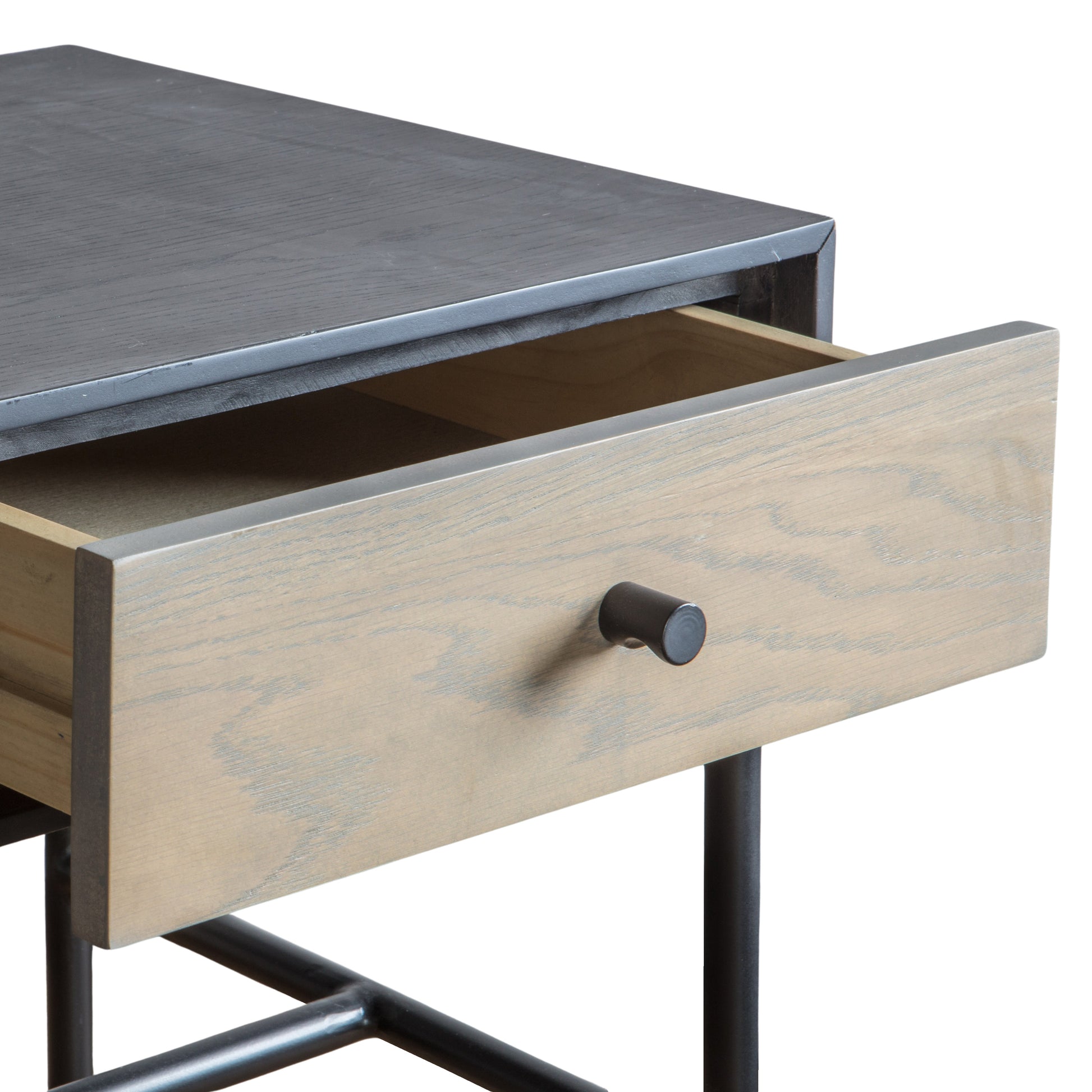 Carbury 1 Drawer Bedside Table Black / Natural
