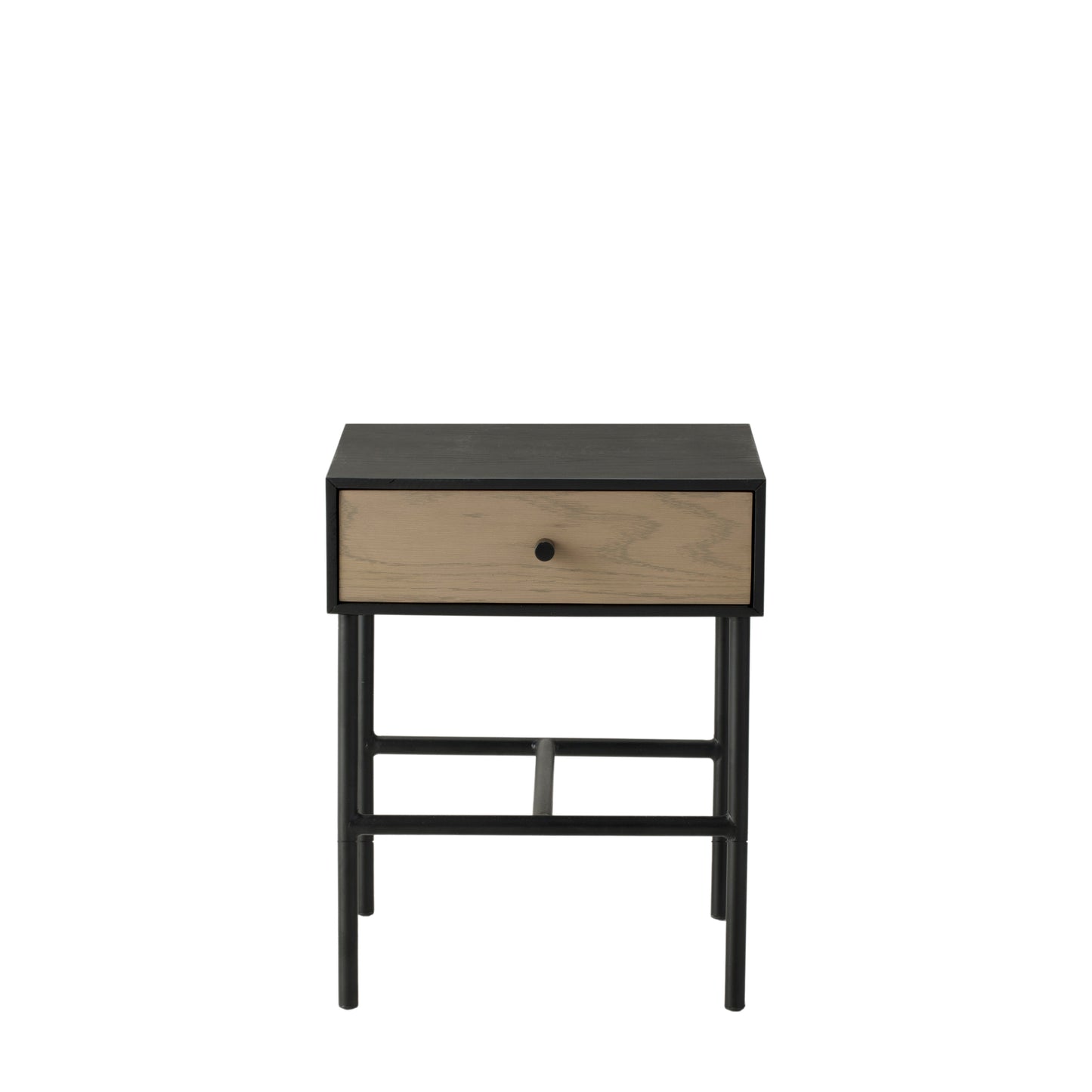 Carbury 1 Drawer Bedside Table Black / Natural