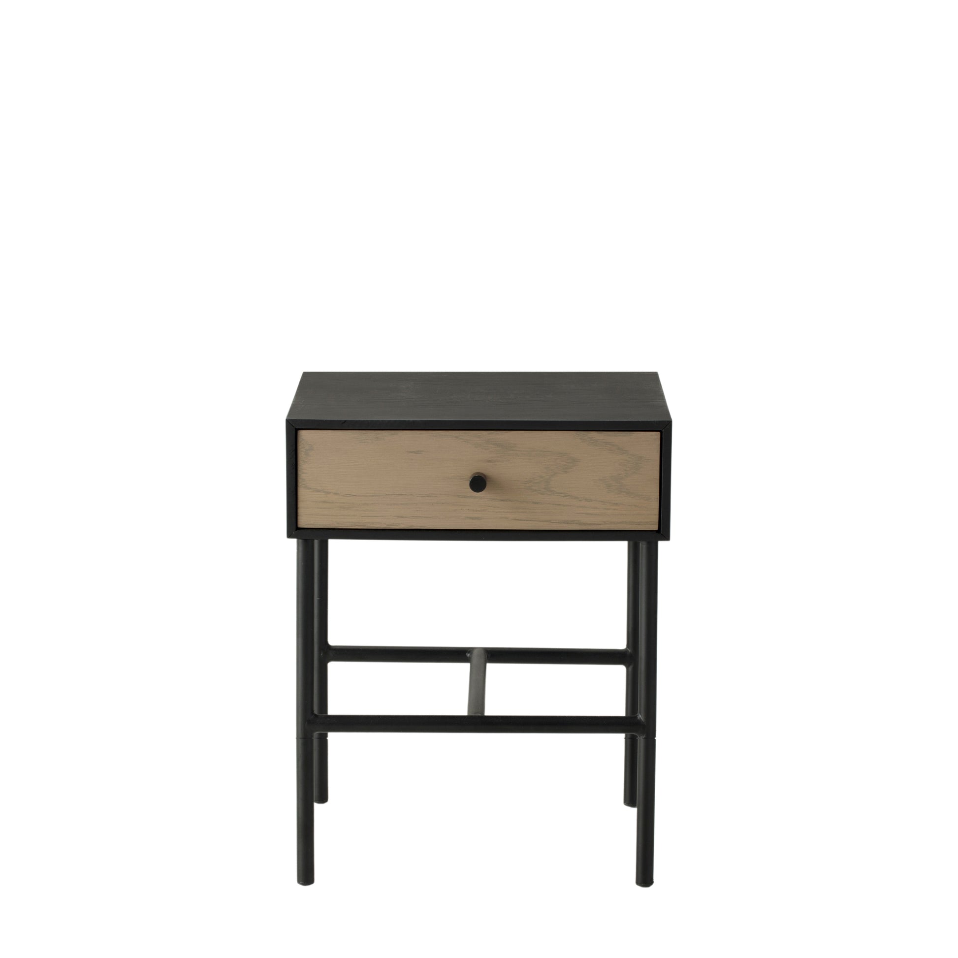 Carbury 1 Drawer Bedside Table Black / Natural