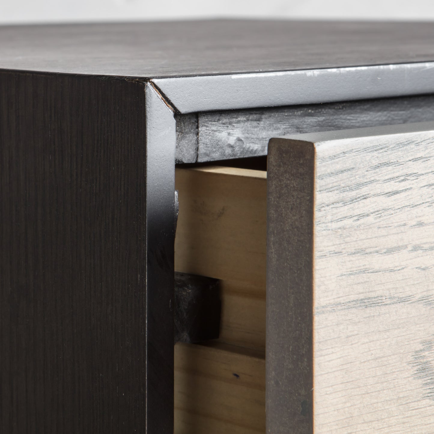 Carbury 1 Drawer Bedside Table Black / Natural