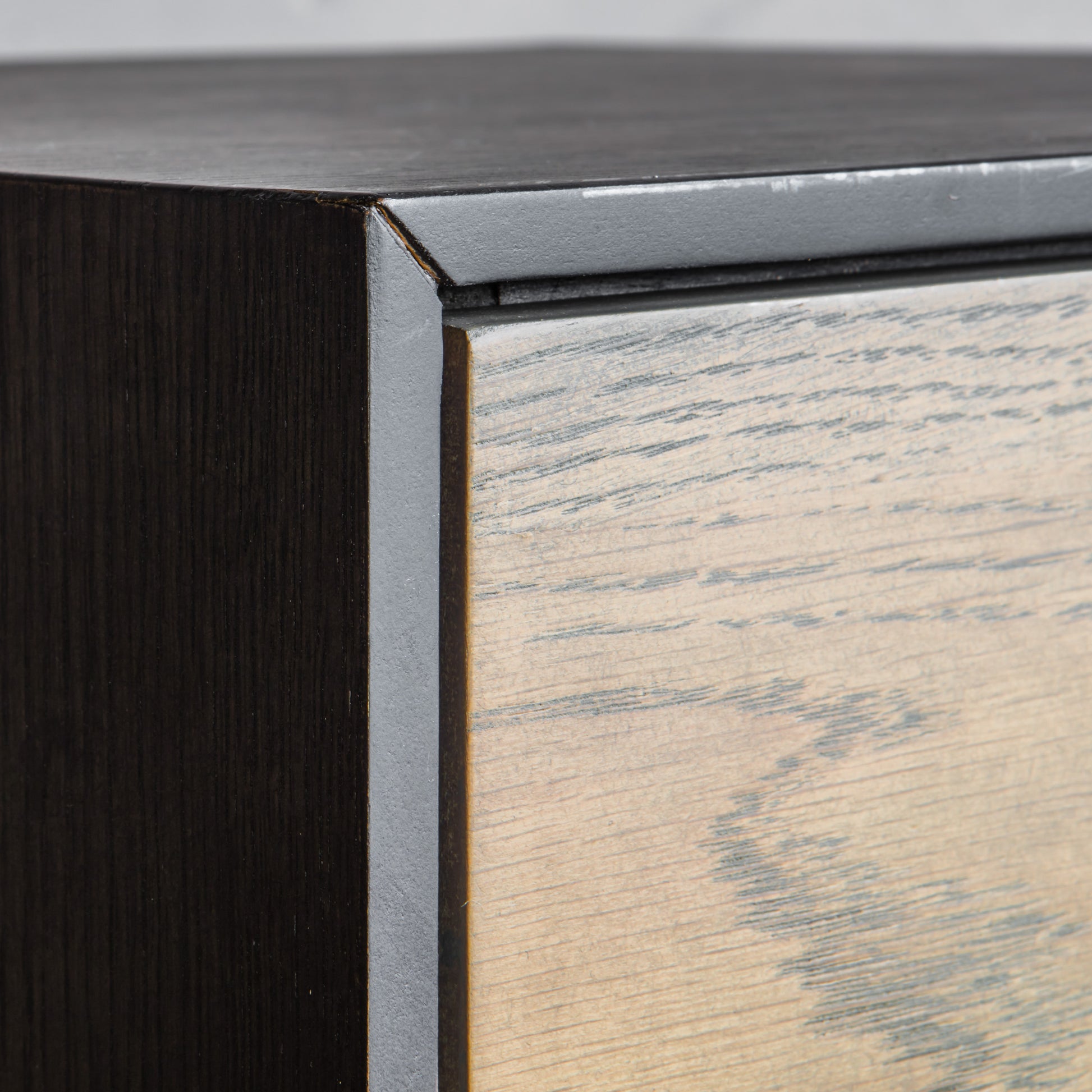 Carbury 1 Drawer Bedside Table Black / Natural